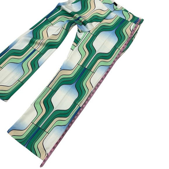 Marella By Max Mara Addirsi Trouser Women's US 10 Bright Green Crepe Geo Print - Picture 8 of 16